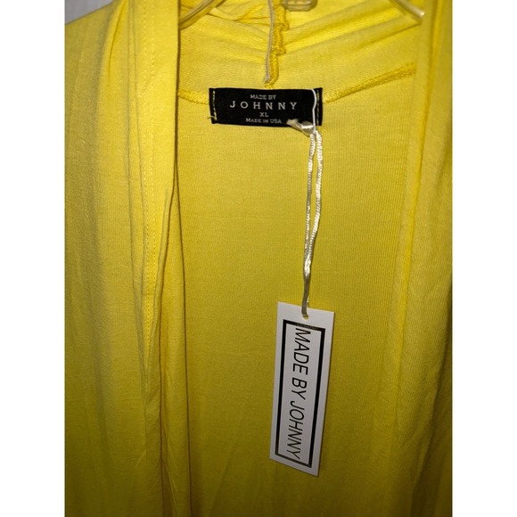 MADE BY JOHNNY XL Yellow Long Sleeve Open Front Lightweight Duster Cardigan - Picture 2 of 4